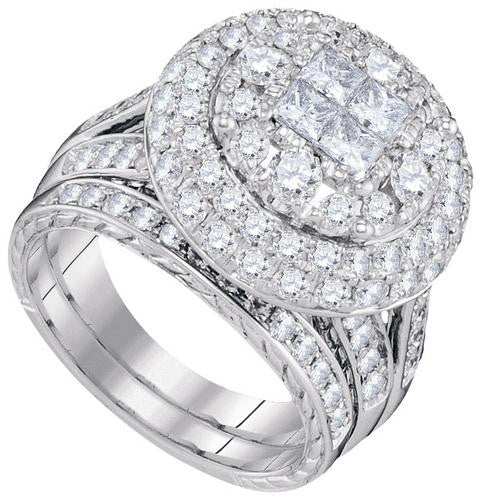 14KT White Gold 3.00CTW-Diamond SOLIEL BRIDAL SET