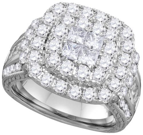 14KT White Gold 3.50CTW DIAMOND INVISIBLE BRIDAL RING