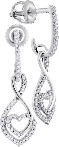 10KT White Gold 0.25CTW DIAMOND MICRO-PAVE EARRINGS