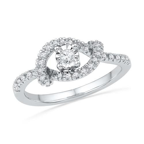 10KT White Gold 0.25CTW DIAMOND FASHION RING