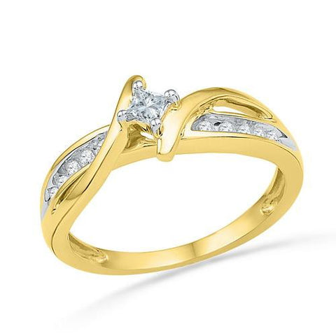 10K Yellow-gold 0.20CTW DIAMOND FASHION RING