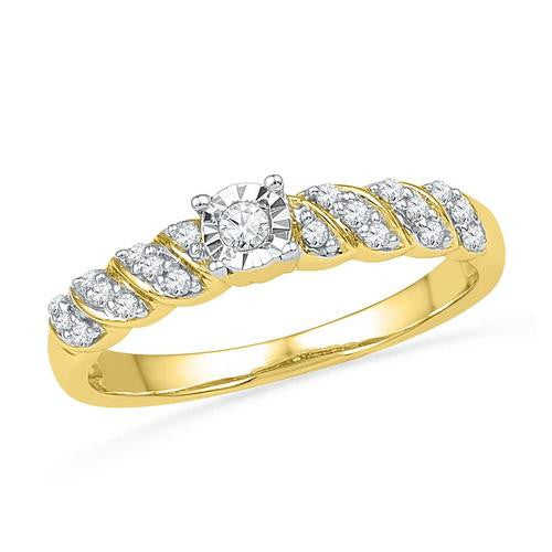 10K Yellow-gold 0.20CTW DIAMOND FASHION RING