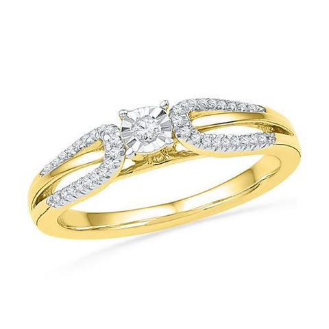 10K Yellow-gold 0.16CTW DIAMOND FASHION RING