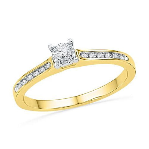 10K Yellow-gold 0.10CTW DIAMOND FASHION RING