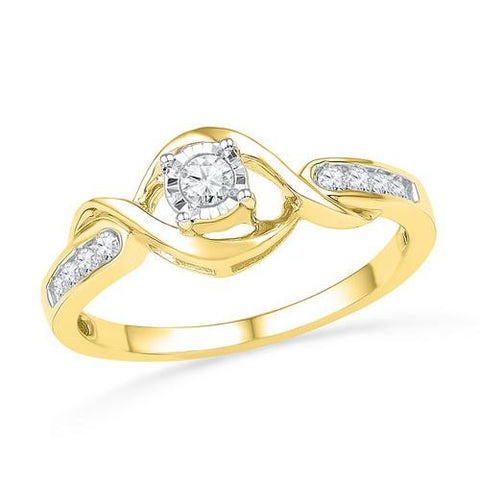 10K Yellow-gold 0.16CTW DIAMOND FASHION RING