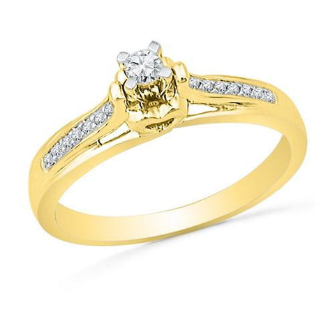 10K Yellow-gold 0.16CTW DIAMOND FASHION RING