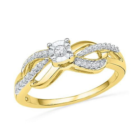 10K Yellow-gold 0.16CTW DIAMOND FASHION RING