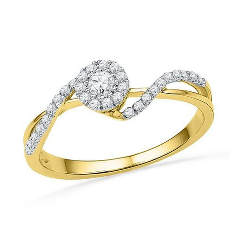 10K Yellow-gold 0.25CTW DIAMOND FASHION RING