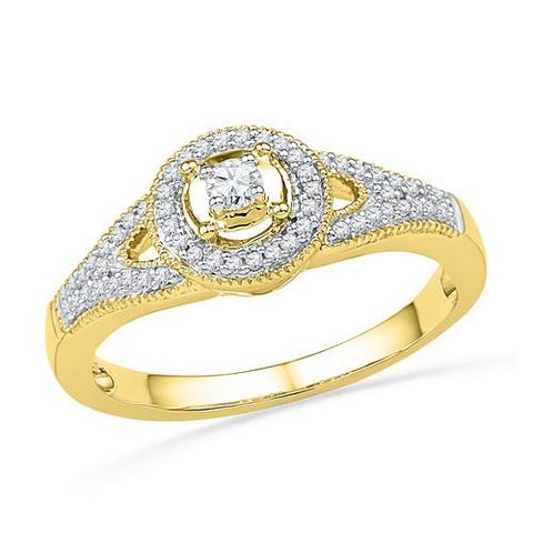 10K Yellow-gold 0.25CTW DIAMOND FASHION RING