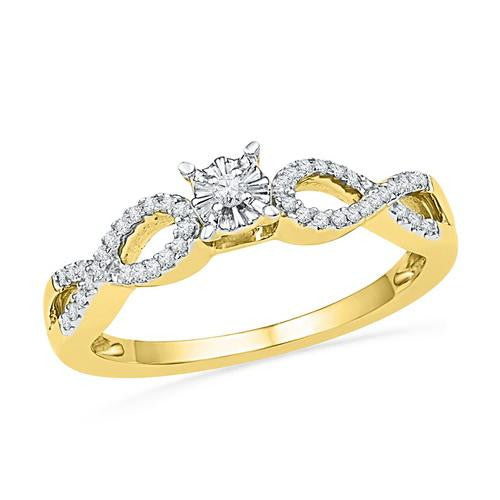 10K Yellow-gold 0.16CTW DIAMOND FASHION RING