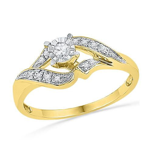 10K Yellow-gold 0.16CTW DIAMOND FASHION RING