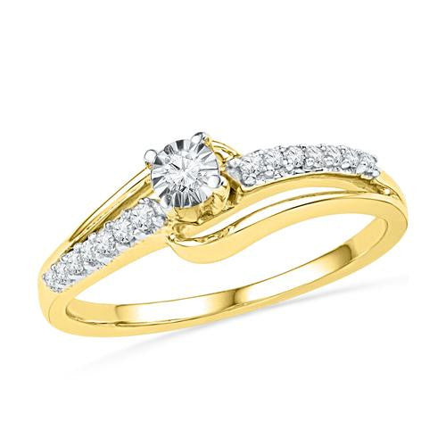 10K Yellow-gold 0.20CTW DIAMOND FASHION RING