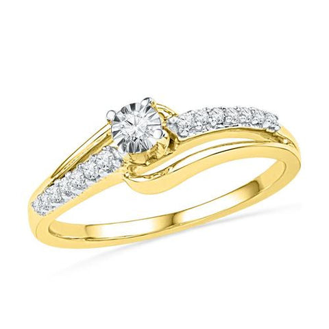 10K Yellow-gold 0.20CTW DIAMOND FASHION RING