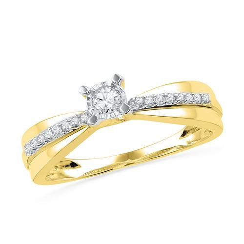 10K Yellow-gold 0.20CTW DIAMOND FASHION RING