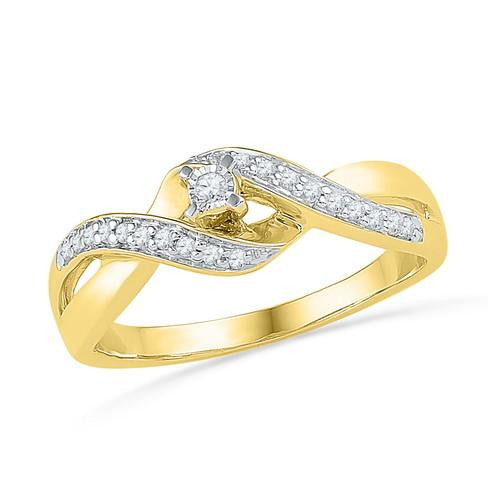 10K Yellow-gold 0.20CTW DIAMOND FASHION RING