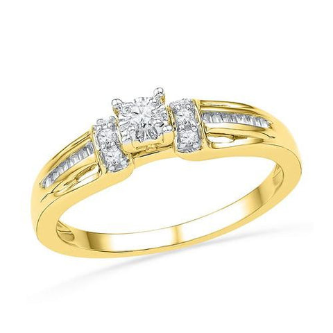 10K Yellow-gold 0.20CTW DIAMOND FASHION RING