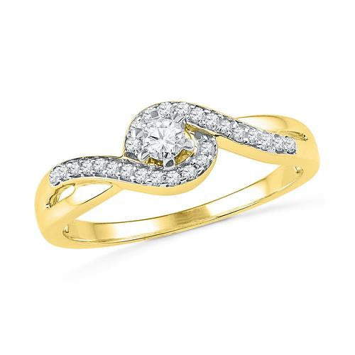 10K Yellow-gold 0.20CTW DIAMOND FASHION RING