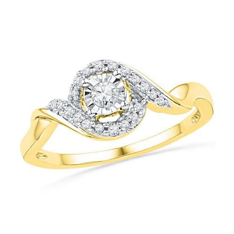 10K Yellow-gold 0.16CTW DIAMOND FASHION RING