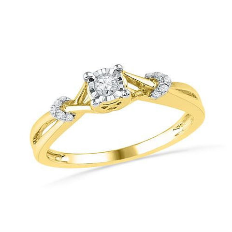 10K Yellow-gold 0.10CTW DIAMOND FASHION RING