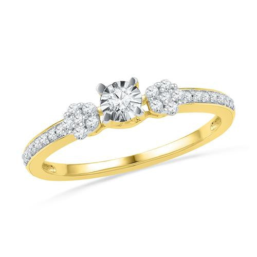 10K Yellow-gold 0.25CTW DIAMOND FASHION RING