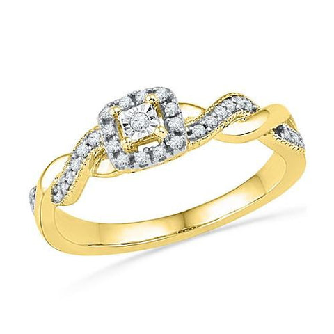 10K Yellow-gold 0.16CTW DIAMOND FASHION RING