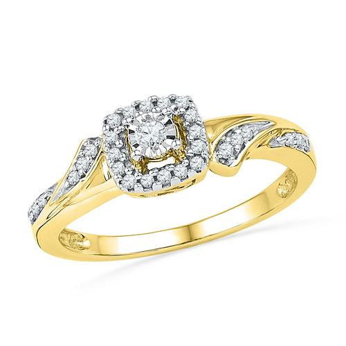 10K Yellow-gold 0.16CTW DIAMOND FASHION RING