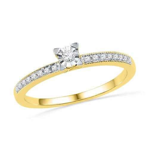 10K Yellow-gold 0.16CTW DIAMOND FASHION RING