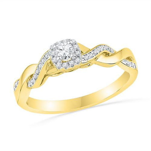 10K Yellow-gold 0.20CTW DIAMOND FASHION RING