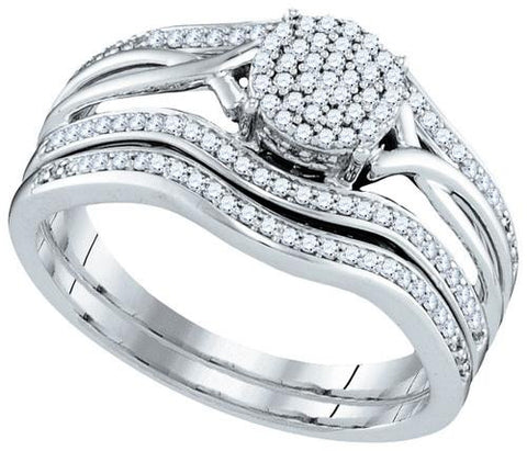 10KT White Gold 0.33CTW DIAMOND BRIDAL SET