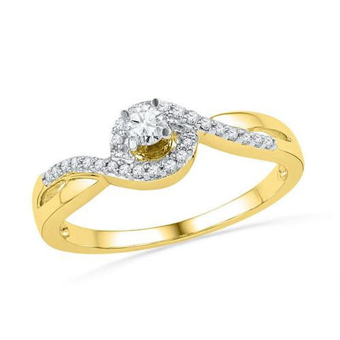 10K Yellow-gold 0.20CTW DIAMOND FASHION RING