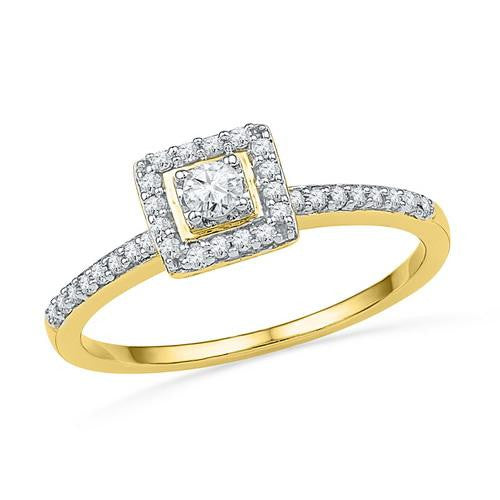 10K Yellow-gold 0.25CTW DIAMOND FASHION RING