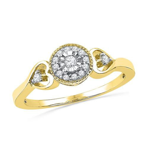 10K Yellow-gold 0.13CTW DIAMOND FASHION RING