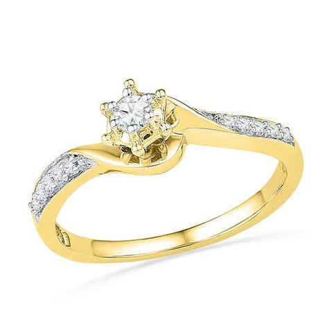 10K Yellow-gold 0.16CTW DIAMOND FASHION RING