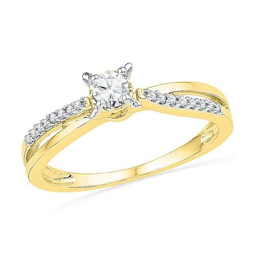 10K Yellow-gold 0.25CTW DIAMOND FASHION RING