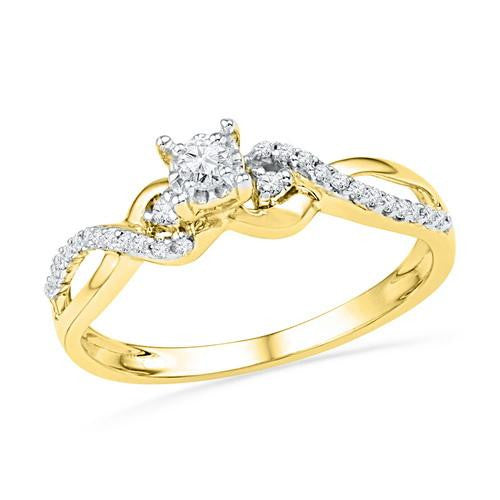 10K Yellow-gold 0.25CT DIAMOND FASHION RING