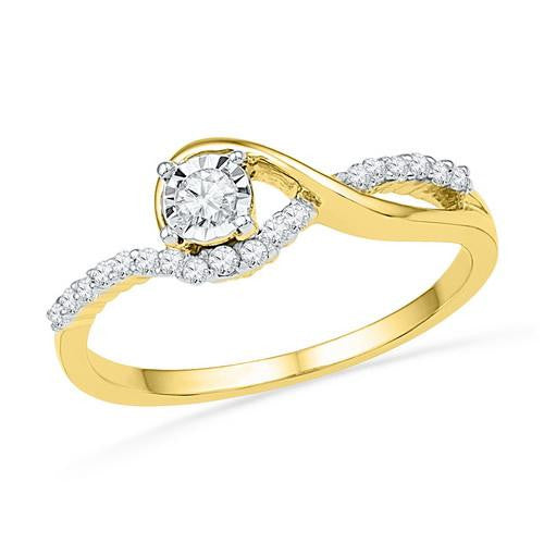 10K Yellow-gold 0.16CTW DIAMOND FASHION RING