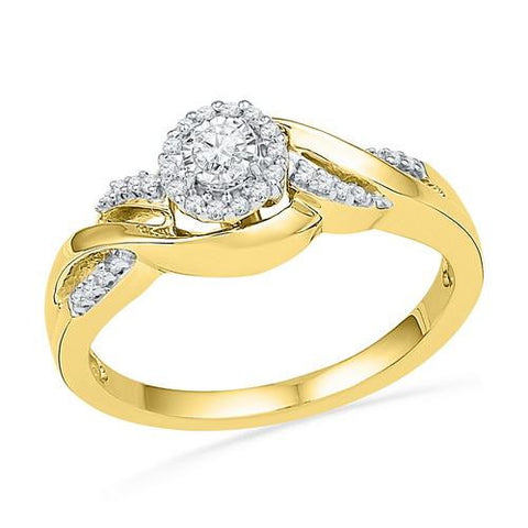 10K Yellow-gold 0.16CTW DIAMOND FASHION RING