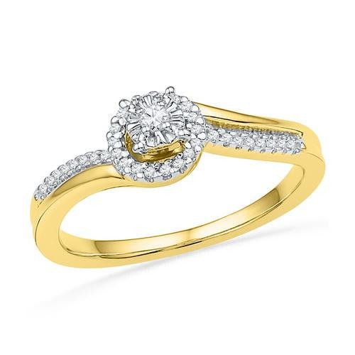 10K Yellow-gold 0.16CTW DIAMOND FASHION RING