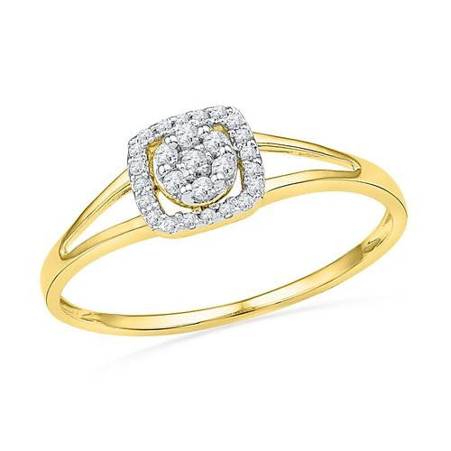 10K Yellow-gold 0.10CTW DIAMOND FASHION RING