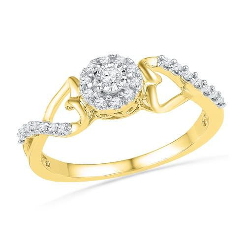 10K Yellow-gold 0.16CTW DIAMOND FASHION RING