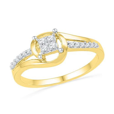 10K Yellow-gold 0.16CTW DIAMOND FASHION RING