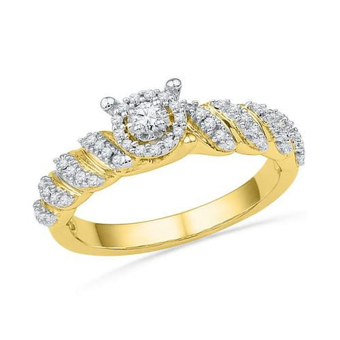 10K Yellow-gold 0.30CTW DIAMOND FASHION RING