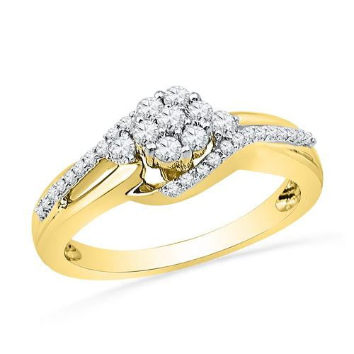 10K Yellow-gold 0.33CTW DIAMOND FASHION RING