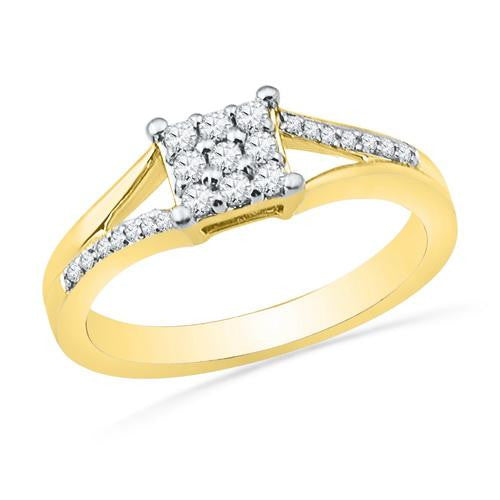 10K Yellow-gold 0.25CTW DIAMOND FASHION RING