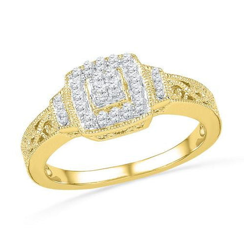 10K Yellow-gold 0.20CTW DIAMOND FASHION RING