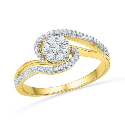 10K Yellow-gold 0.36CTW DIAMOND FASHION RING