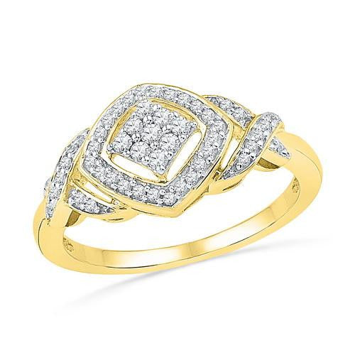 10K Yellow-gold 0.25CTW DIAMOND FASHION RING