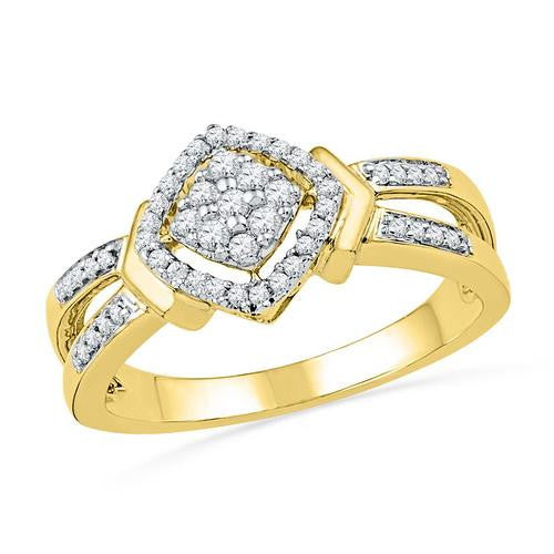 10K Yellow-gold 0.25CTW DIAMOND FASHION RING