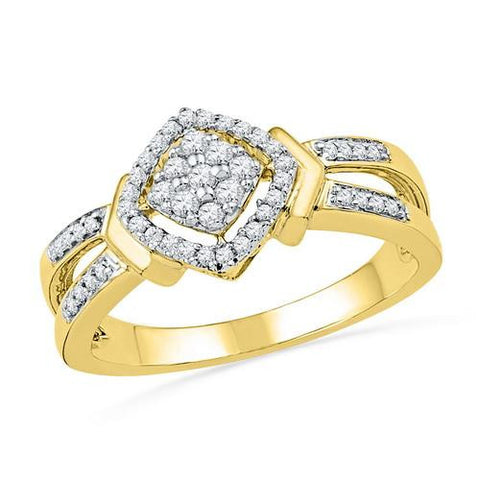 10K Yellow-gold 0.25CTW DIAMOND FASHION RING