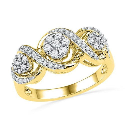 10K Yellow-gold 0.33CTW DIAMOND FASHION RING